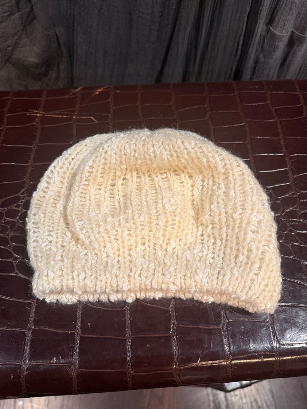 Aris Cream Knit Beret Hat
